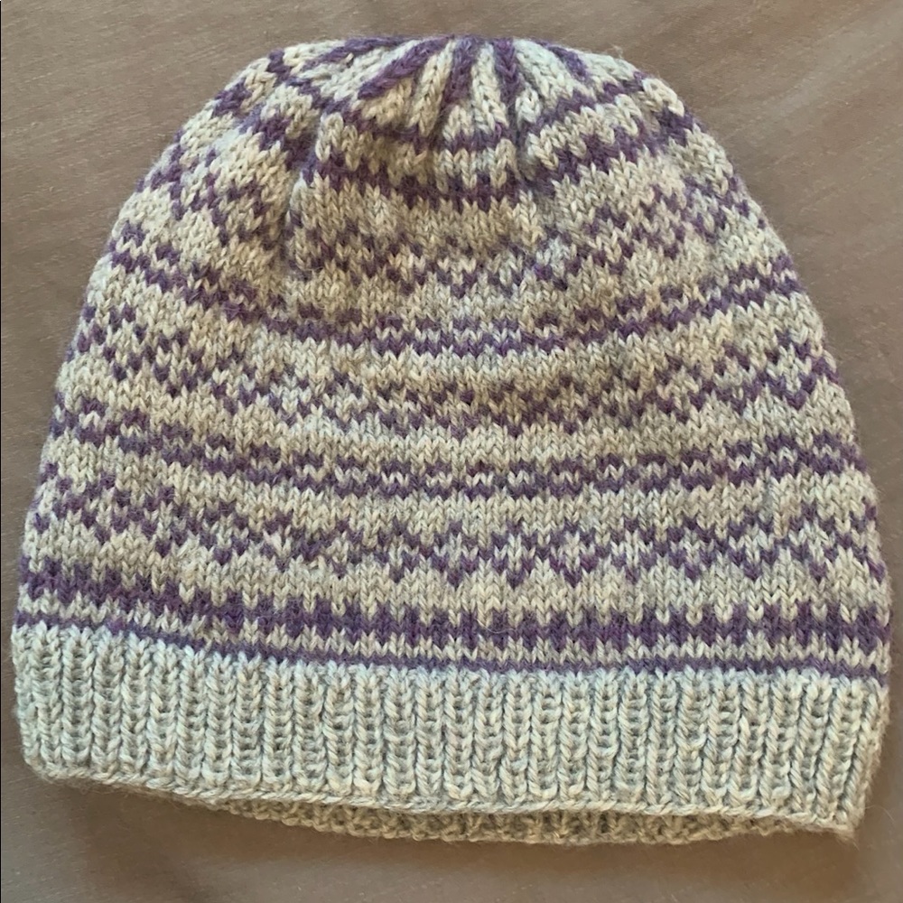 Hand Knit Fair Isle Wool Cap